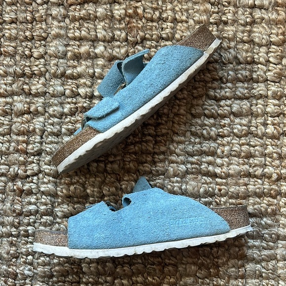 Birkenstock soft footbed 37 regular light blue suede Arizona sandals - Picture 5 of 8